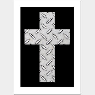 Diamond Plate Cross Posters and Art